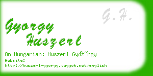 gyorgy huszerl business card